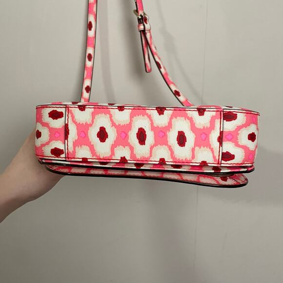 Kate Spade mini crossbody purse pink blue white geometric boho Barbie 70s vibes - Picture 8 of 13